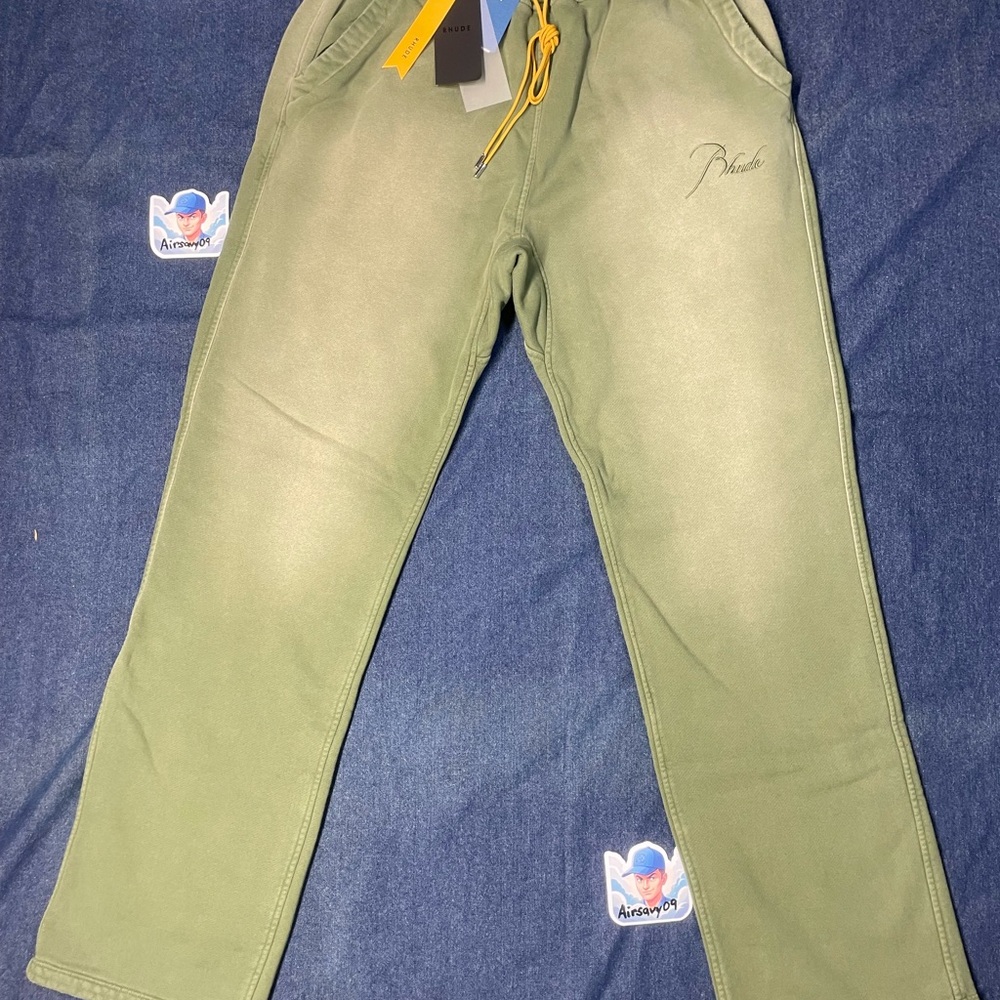 Rhude Sundry Olive Green Jogger Sweatpants ($765 MSRP)